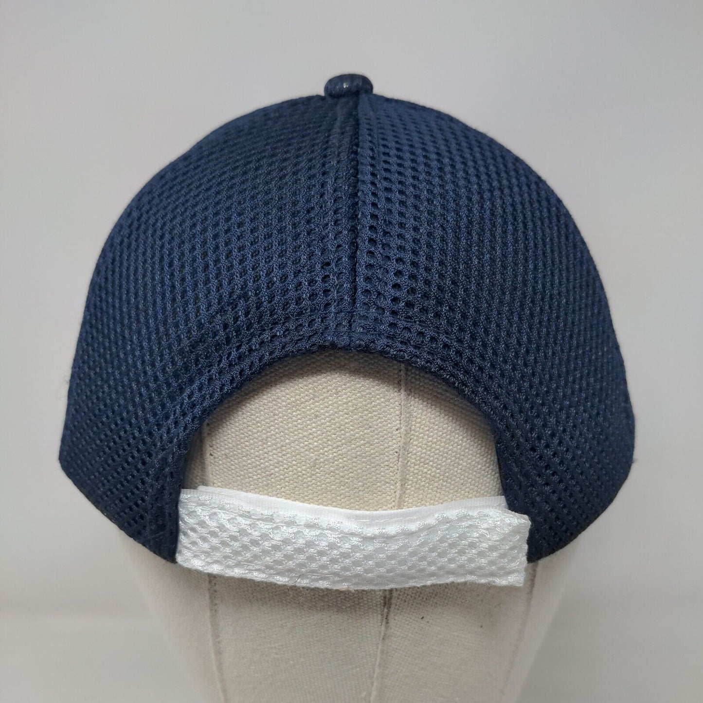 Unbranded Strapback Hat Blue 58cm Adjustable Breathable Mesh 6 Panel Polyester