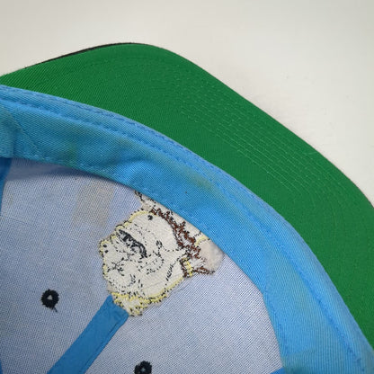 Cameron Sports Snapback Blue Black One Size Green Underbrim Caveman Graphic Hat