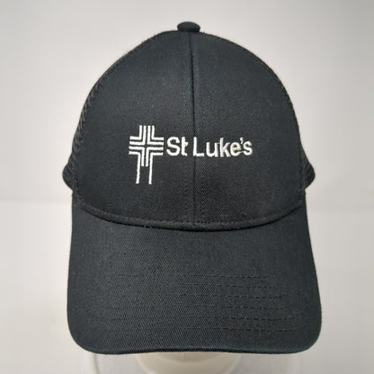 St Luke's Strapback Mesh Back Trucker Hat Black One Size Adjustable