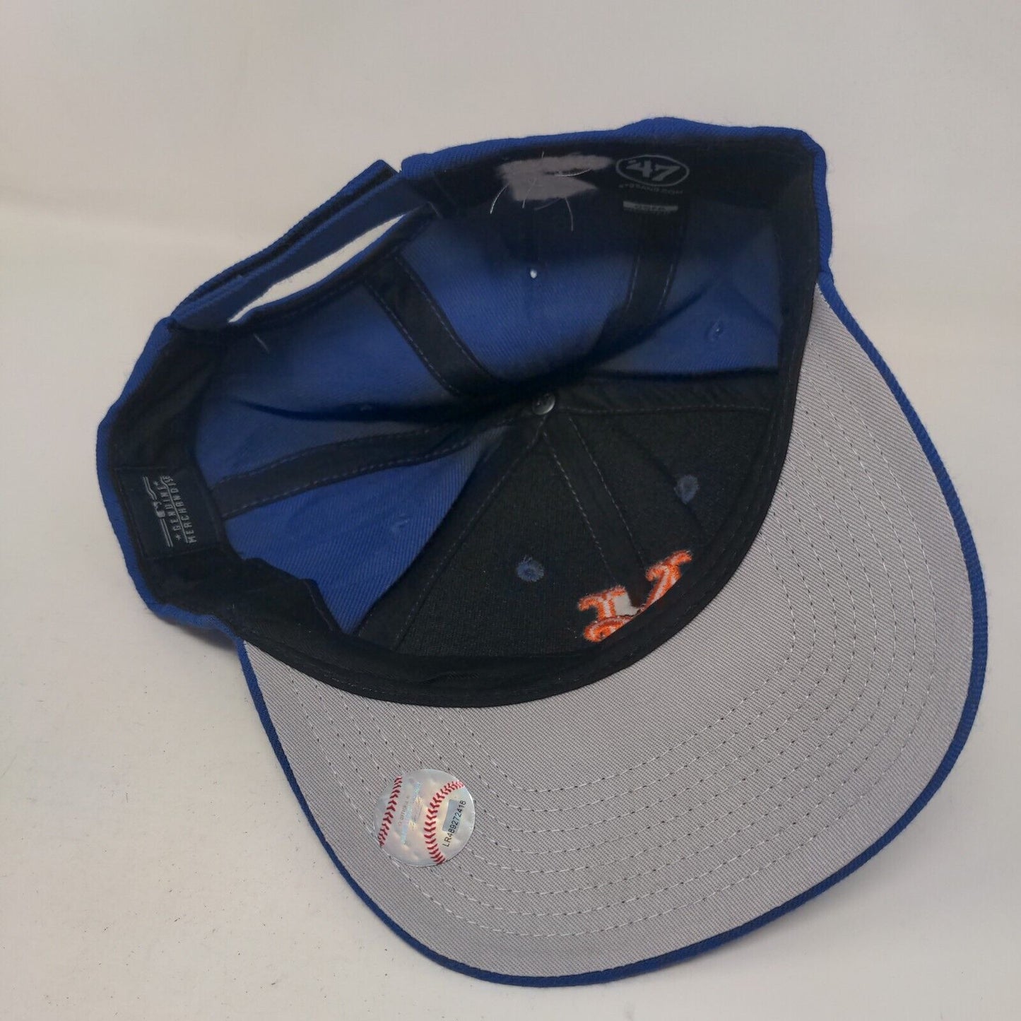 47 Brand Men's Strapback Hat Blue OSFA Embroidered New York Mets Logo MLB