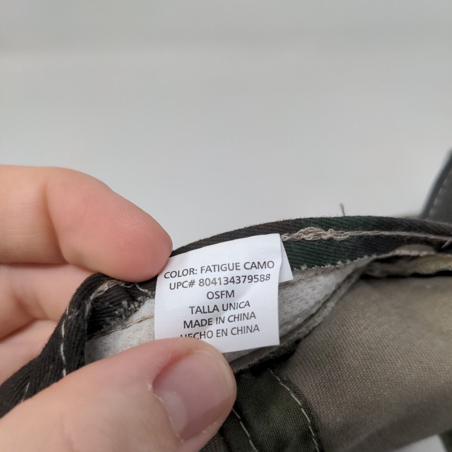 Unbranded Slideback Hat Fatigue Camo OSFM Adjustable 6 Panel Blank
