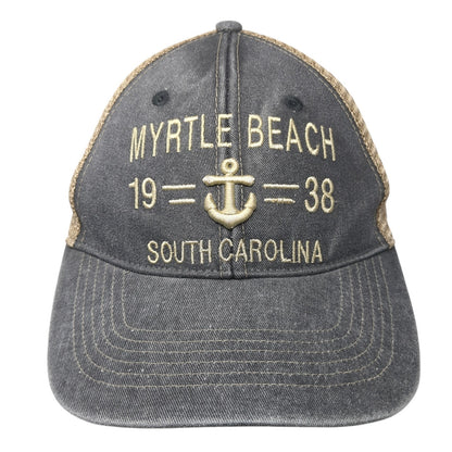 Myrtle Beach South Carolina Snapback Trucker Hat Gray One Size Mesh Back