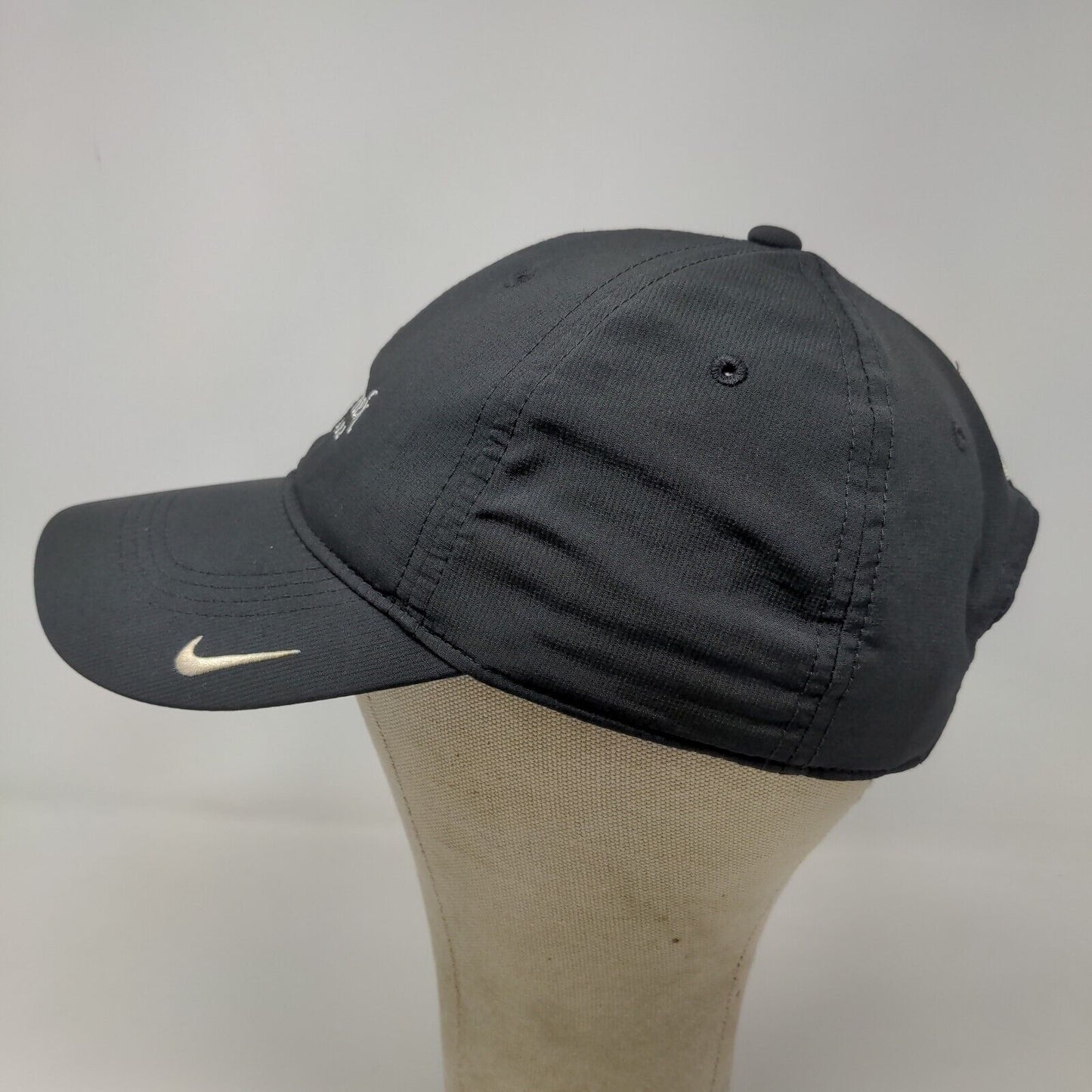 Nike Golf Men's Strapback Hat Black OSFM Embroidered Deer Creek Golf Club Logo