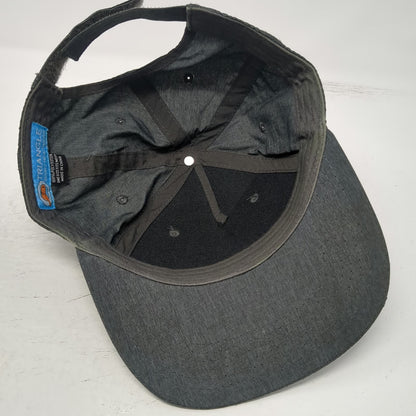 Triangle 5 Panel Gray One Size Hat Galveston Island Shark Fish Graphic Strapback