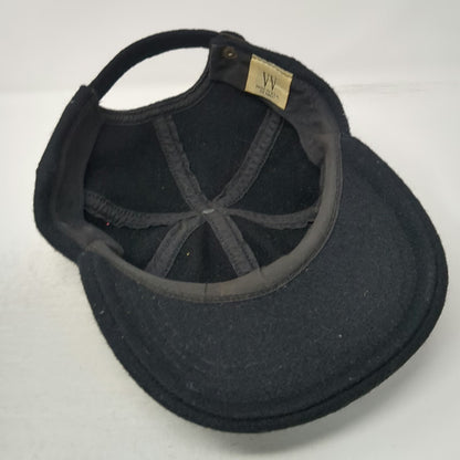 VV Baseball Cap Black OS Made USA Wool Blend Adjustable Slideback Hat Blank