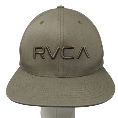RVCA Men's Snapback Hat Green Embroidered Logo Cotton Blend Adjustable