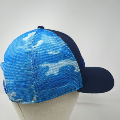 Oakley Trucker Hat Blue One Size Snapback Camo Mesh Embroidered Logo Sun Cap