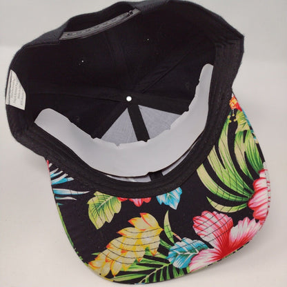 Cali Snapback Hat Multi OSFA Adjustable Floral Hawaiian Embroidered