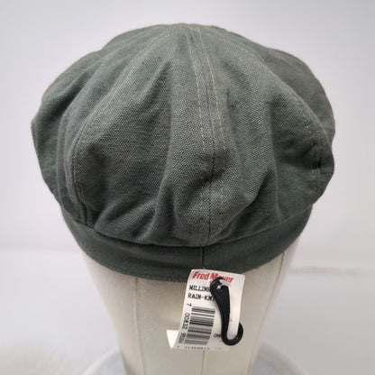 Green Army Cap One Size Sequin Butterfly Cotton Military Embellished Cadet Hat