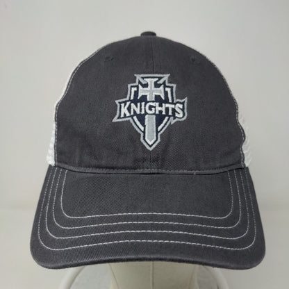 Unbranded Men's Snapback Mesh Back Hat Gray White Embroidered Christian Knights