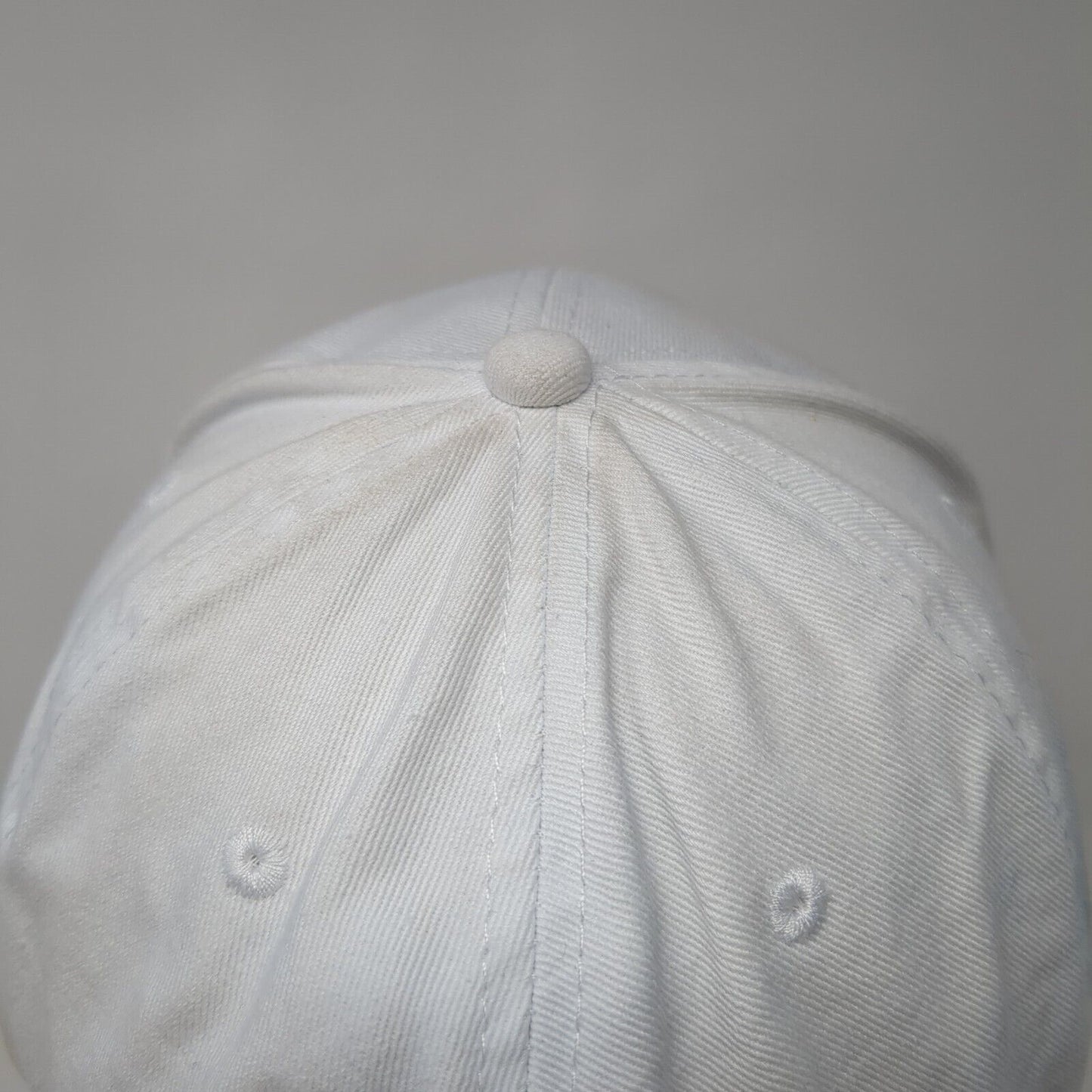 BEHR Strapback Hat White One Size Adjustable Embroidered Vented Holes 6 Panel