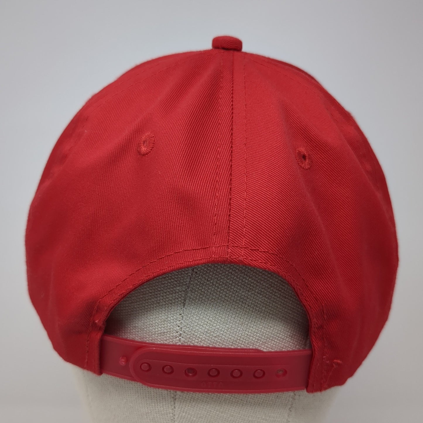 Red Hat Lady's Man Snapback Hat Red One Size Adjustable 6 Panel Otto