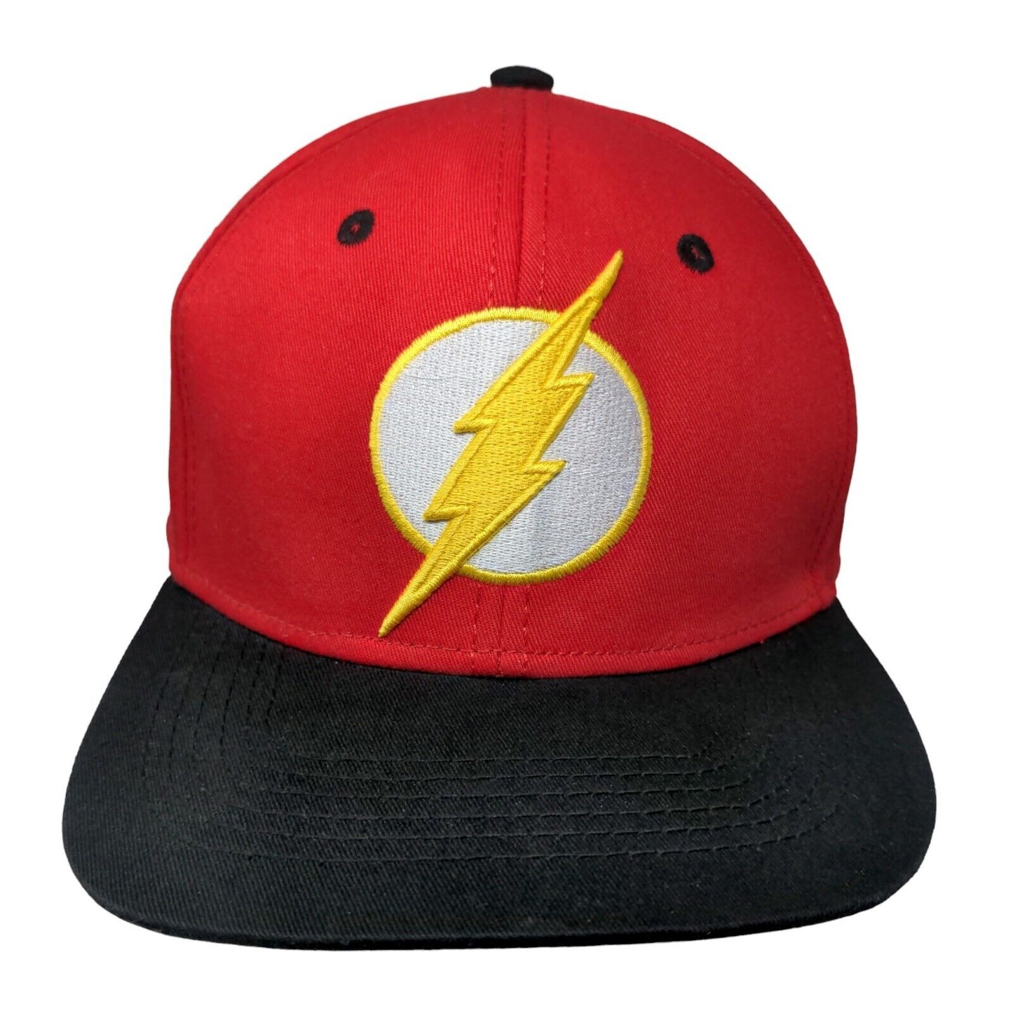 The Flash Snapback Hat Red One Size Embroidered DC Comics Colorblock
