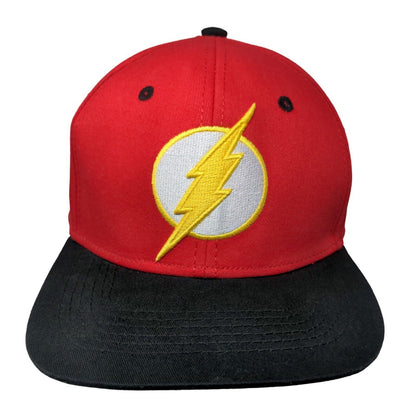The Flash Snapback Hat Red One Size Embroidered DC Comics Colorblock