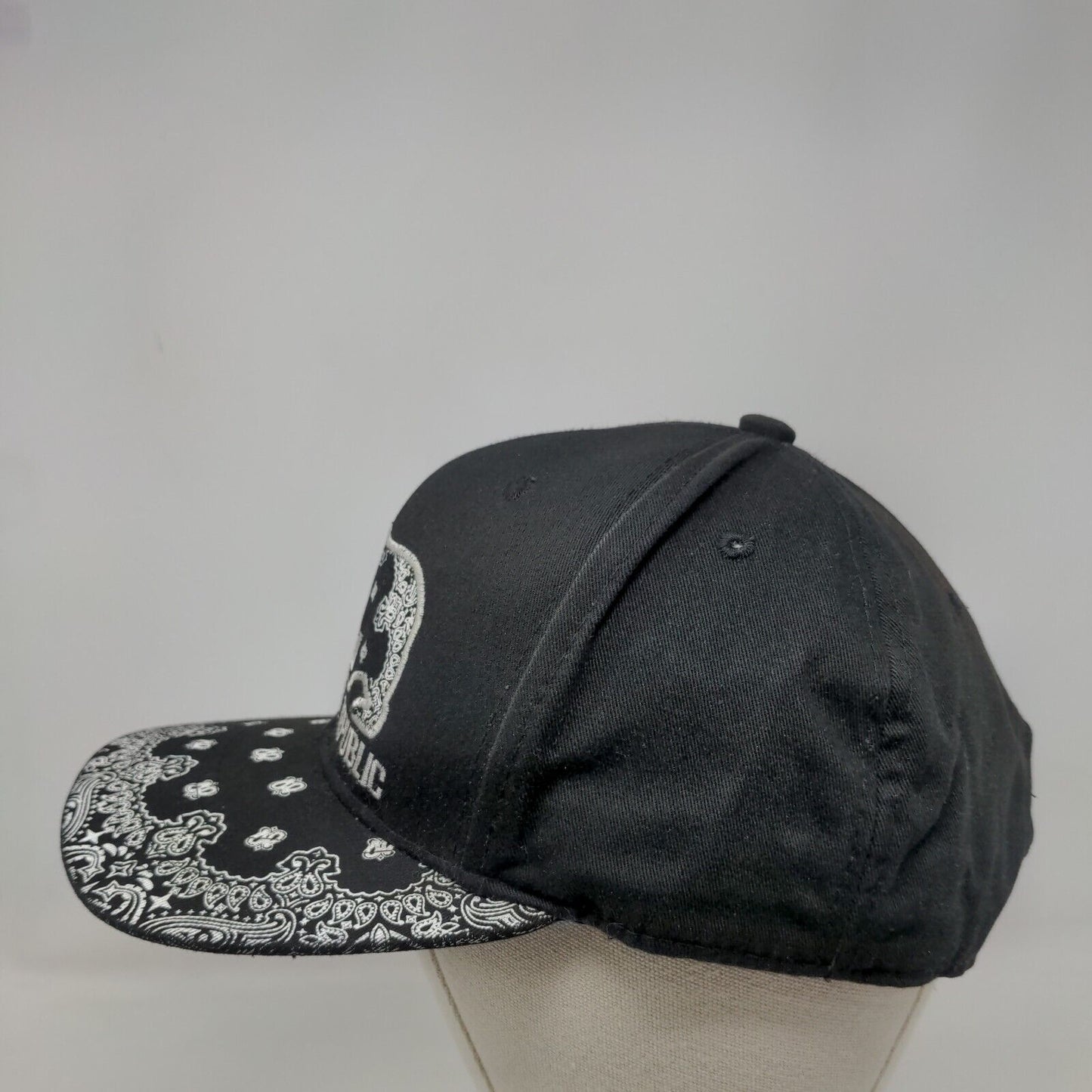 California Republic Snapback Hat Black OS Adjustable Embroidered Ace Cap Inc