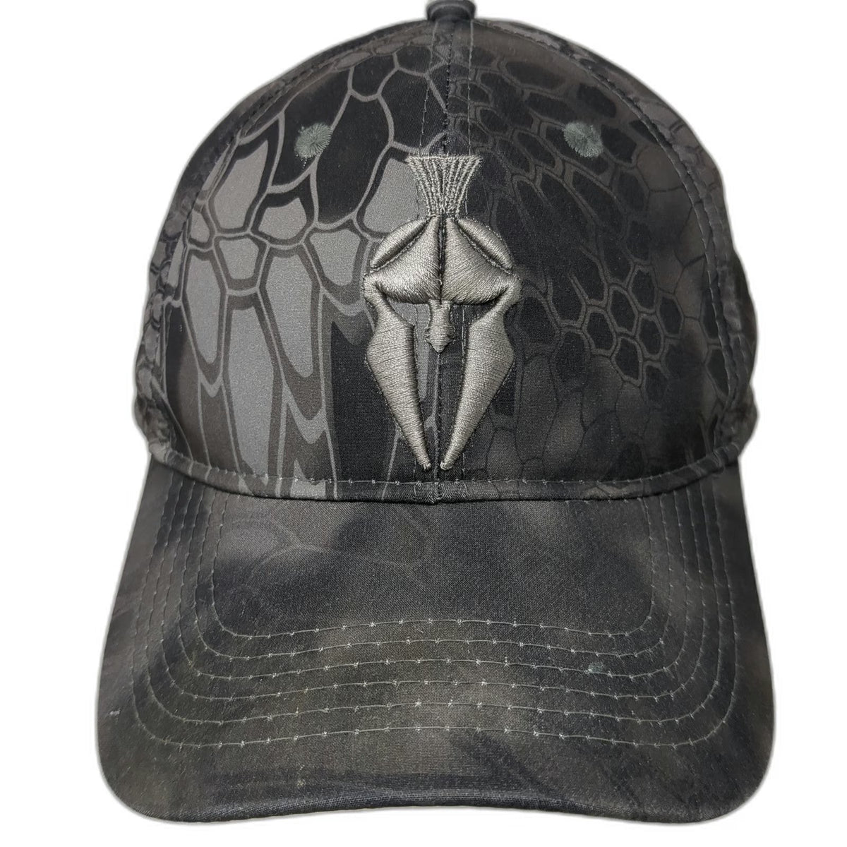 Kryptek Baseball Cap Black Gray OSFM Spartan Helmet Typhon Camo Strapback Hat