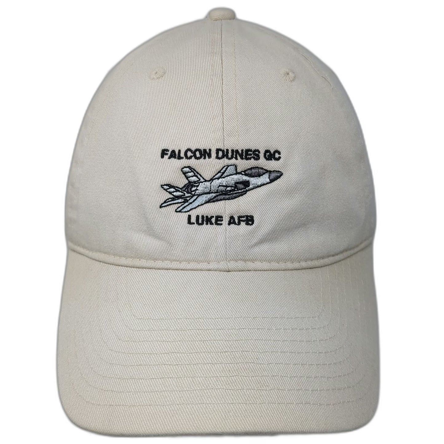 Cali-Fame Baseball Cap Beige One Size Luke AFB Falcon Dunes GC Jet Graphic Hat