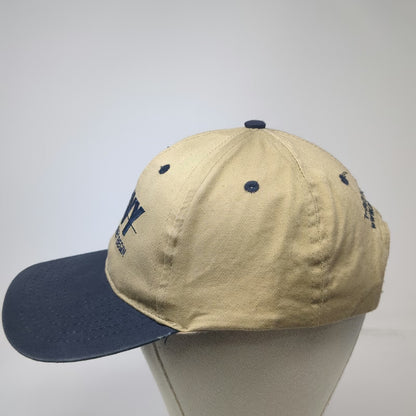 US Navy Let The Journey Begin Snapback Hat Beige Blue One Size Recruitment Logo