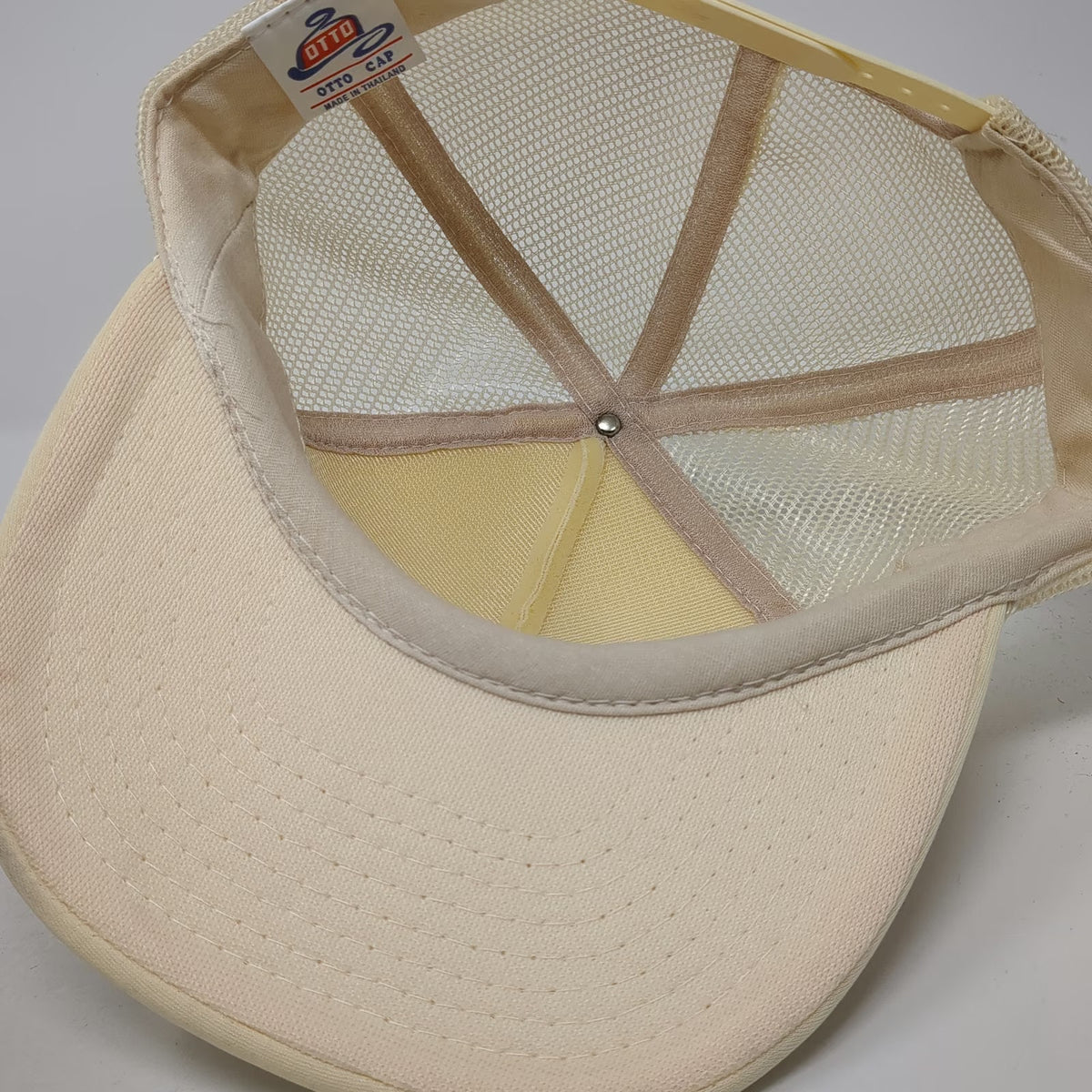 Otto Trucker Hat Beige One Size Pickett Equipment Mesh Snapback Rope Foam Hat