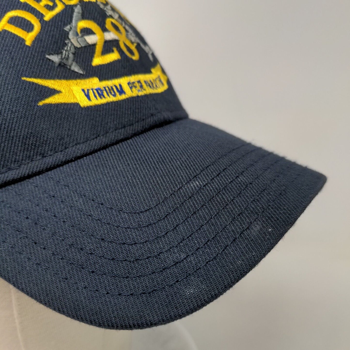 Desron 28 Virium Per Paratum Strapback Hat Blue OSFM Embroidered Otto