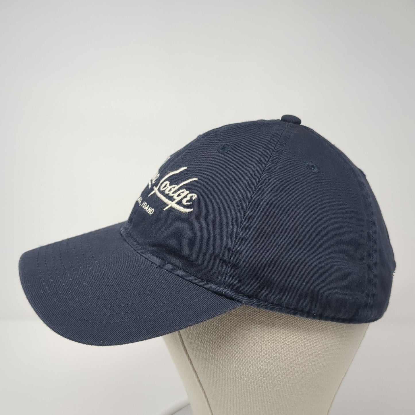 Shore Lodge Slideback Hat Blue One Size McCall Idaho Legacy 6 Panel