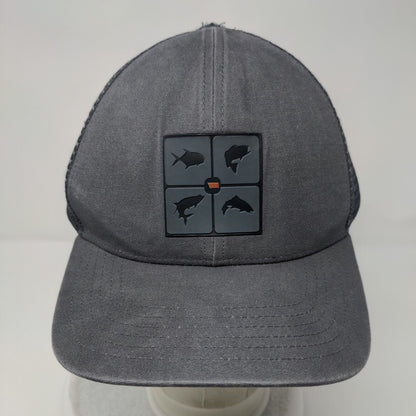Simms Fishing Snapback Trucker Hat Gray One Size Mesh Back Outdoor