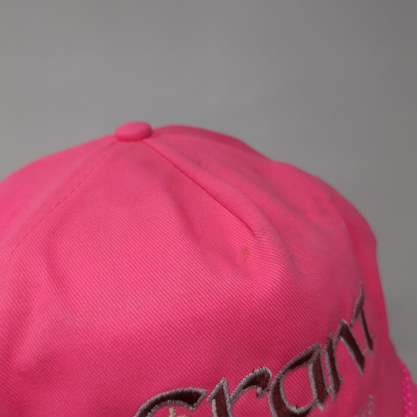 Grant Wood Specialties Slideback Hat Pink OS Adjustable Embroidered Rope San Sun