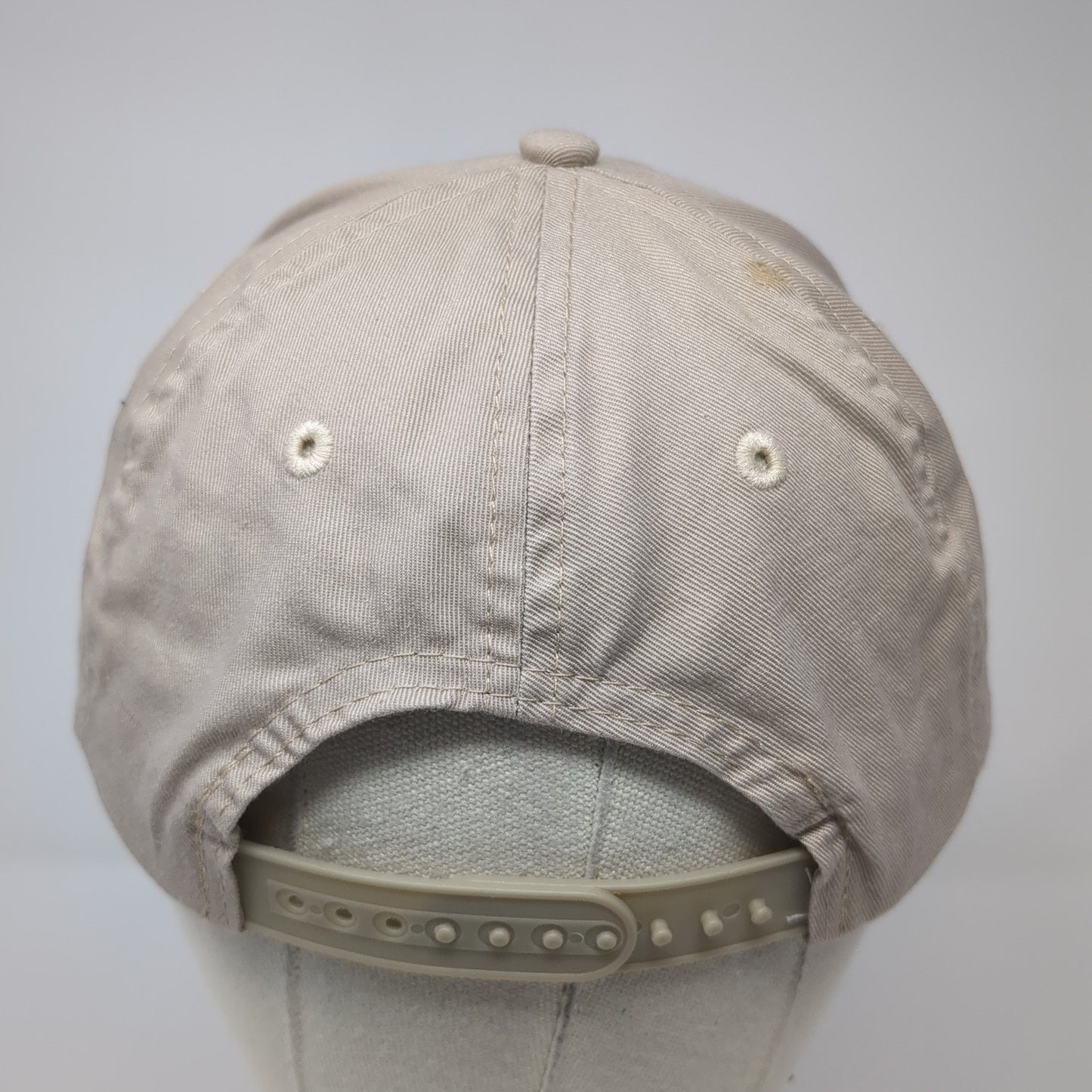 Plate Snapback Hat Beige One Size Adjustable Embroidered Vent Holes