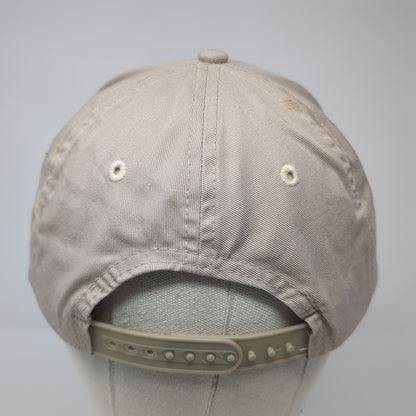 Plate Snapback Hat Beige One Size Adjustable Embroidered Vent Holes
