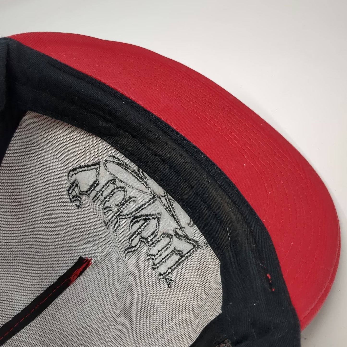 Sick Boy Motorcycles Trucker Hat Red One Size Snapback Mesh Black Embroidered