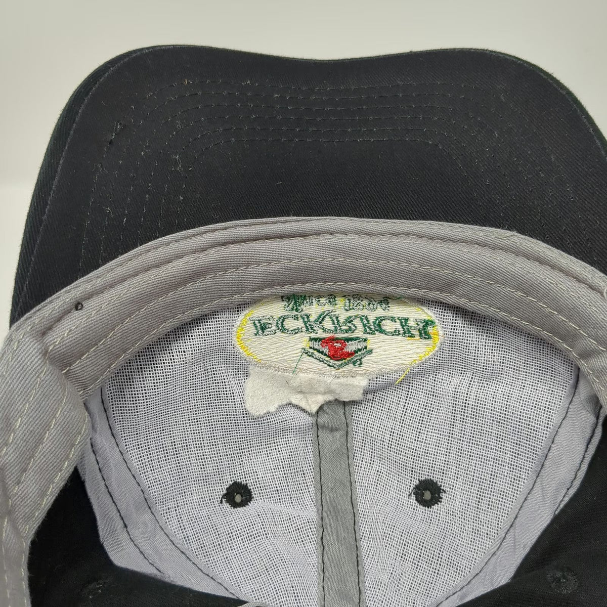 Eckrich Baseball Cap Black One Size Embroidered Patch Strapback Hat Since 1894