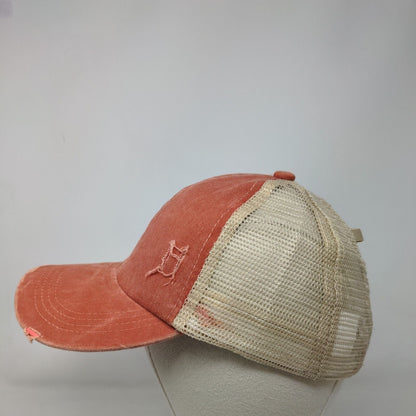 Unbranded Criss Cross Ponytail Trucker Hat Brownish-Orange One Size