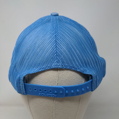 Opal Leather Patch Snapback Trucker Hat Blue One Size Richardson Mesh Back