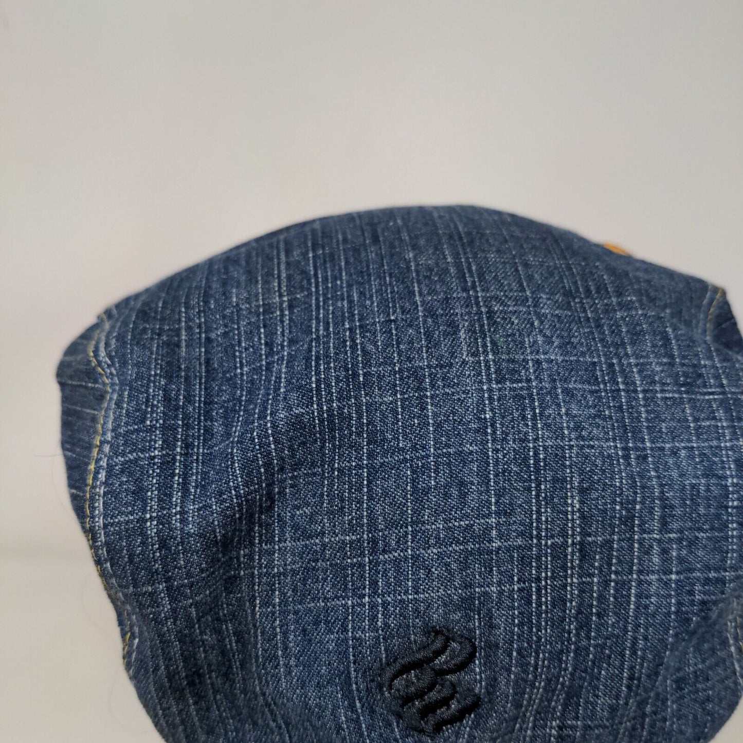 RCRW Denim Cabbie Flat Cap Blue Size OS Embroidered Logo 100% Cotton