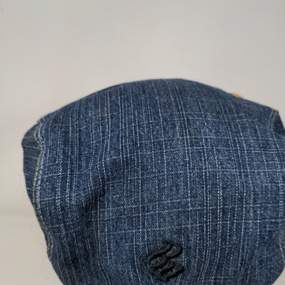 RCRW Denim Cabbie Flat Cap Blue Size OS Embroidered Logo 100% Cotton