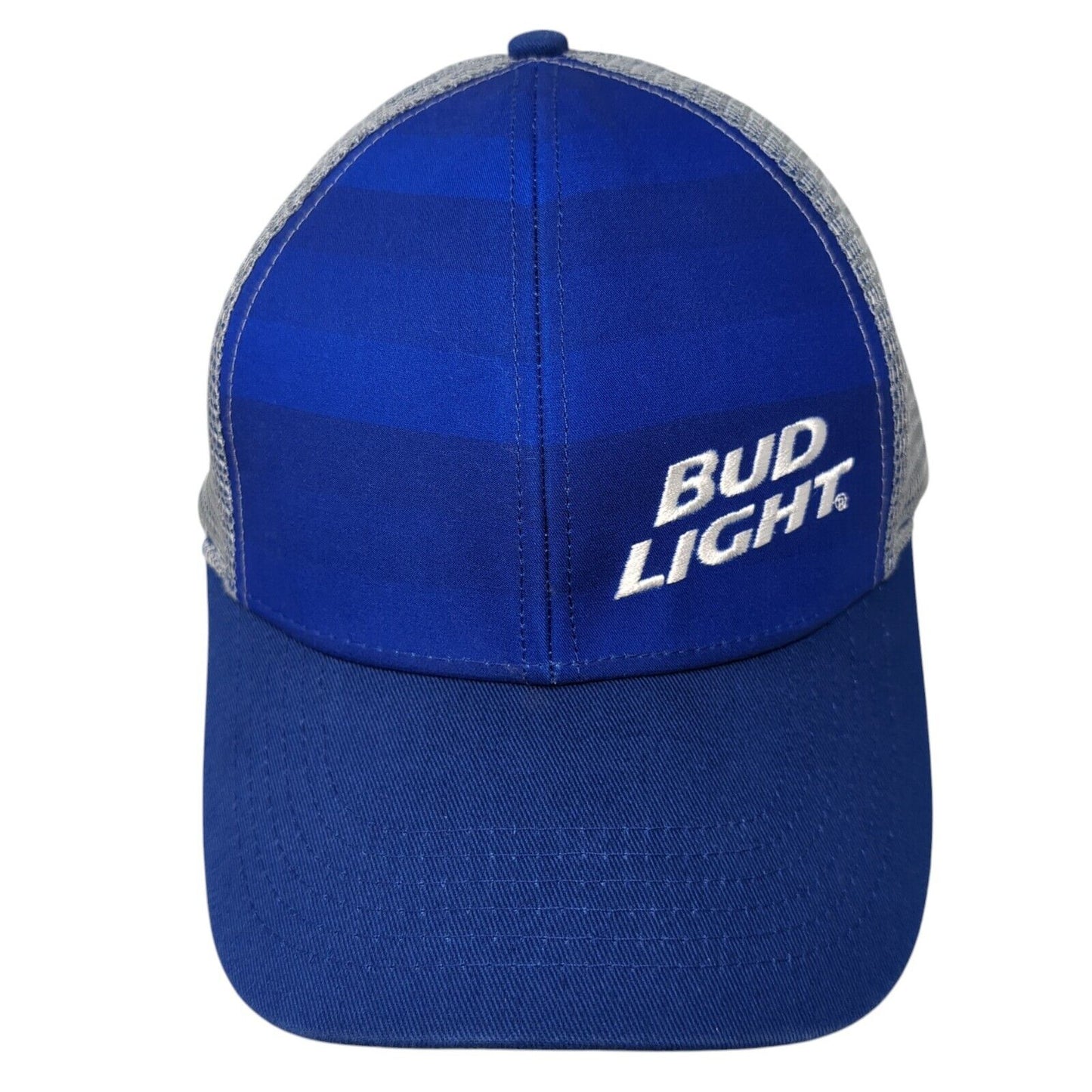 Bud Light Snapback Trucker Hat Blue One Size Adjustable Mesh Back 6 Panel