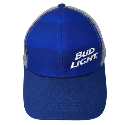 Bud Light Snapback Trucker Hat Blue One Size Adjustable Mesh Back 6 Panel