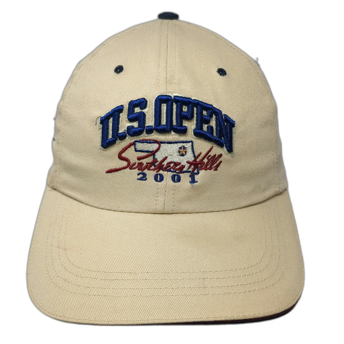 Ahead US Open 2001 Southern Hills Golf Oklahoma Beige Baseball Cap Hat Vintage