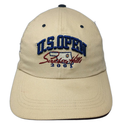 Ahead US Open 2001 Southern Hills Golf Oklahoma Beige Baseball Cap Hat Vintage