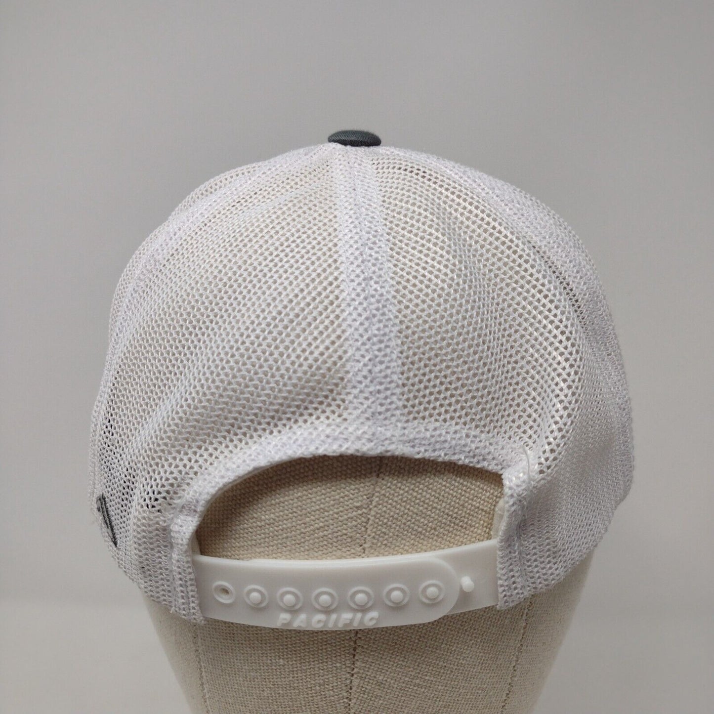 Pacific Headwear Snapback Mesh Back Trucker Hat Gray One Size Embroidered