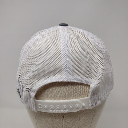 Pacific Headwear Snapback Mesh Back Trucker Hat Gray One Size Embroidered