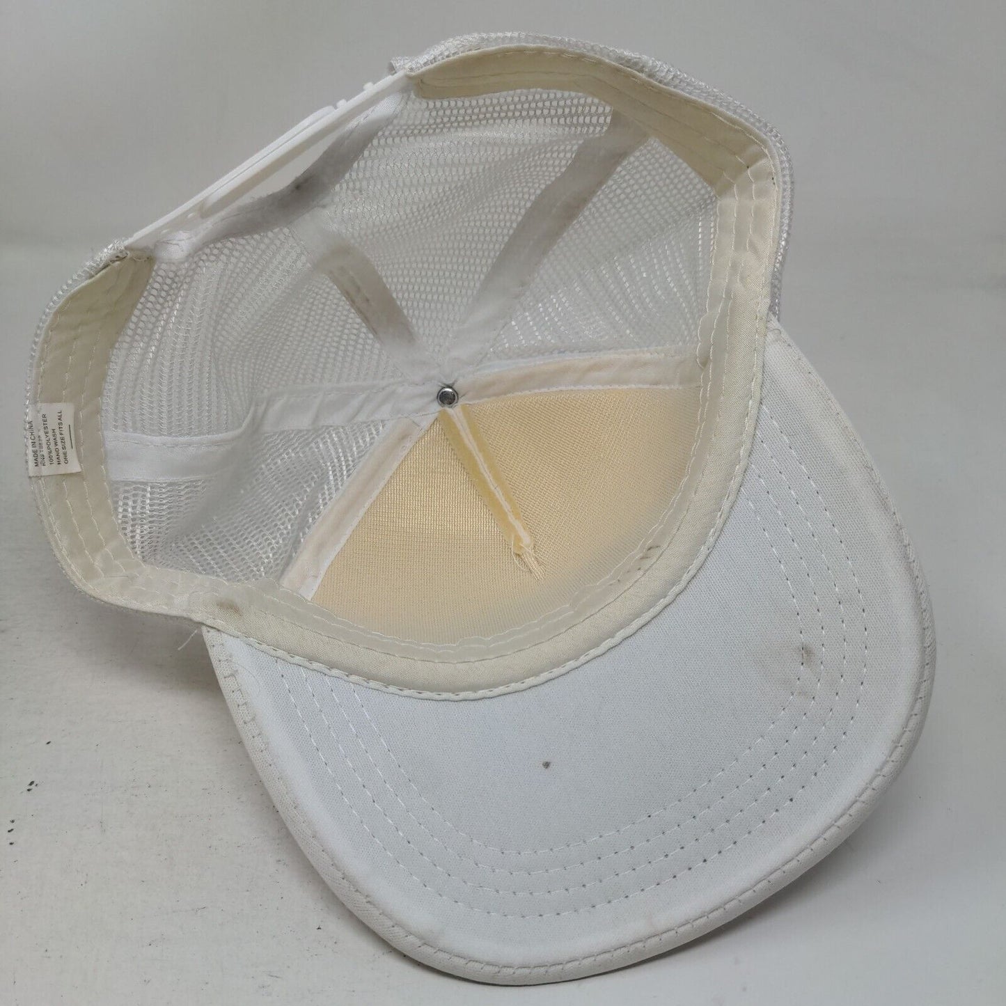 Mustache Snapback Mesh Back Trucker Hat Cream OSFA Adjustable