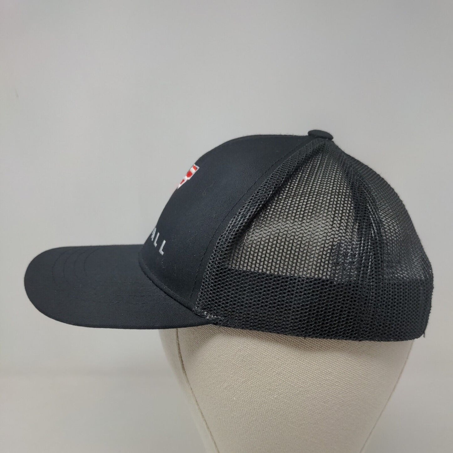 Pacific Headwear Boy's Snapback Mesh Back Hat Black Embroidered Baseball Logo