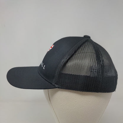 Pacific Headwear Boy's Snapback Mesh Back Hat Black Embroidered Baseball Logo