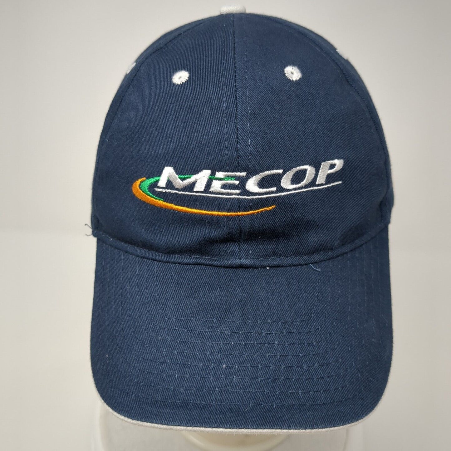 MECOP Strapback Hat Blue One Size Adjustable Solid 6 Panel Hit Wear
