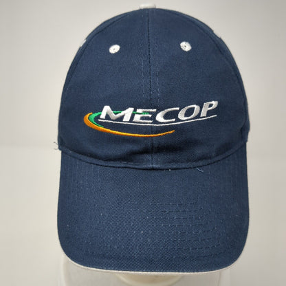 MECOP Strapback Hat Blue One Size Adjustable Solid 6 Panel Hit Wear