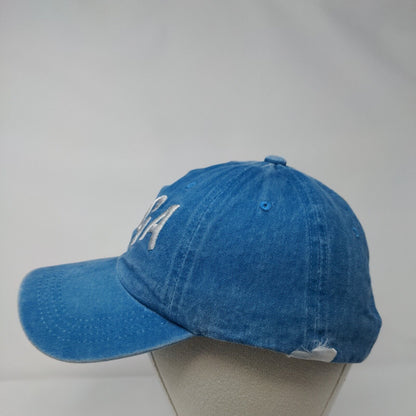 PAGA Slideback Hat Blue One Size Adjustable Embroidered Vented Holes 6 Panel