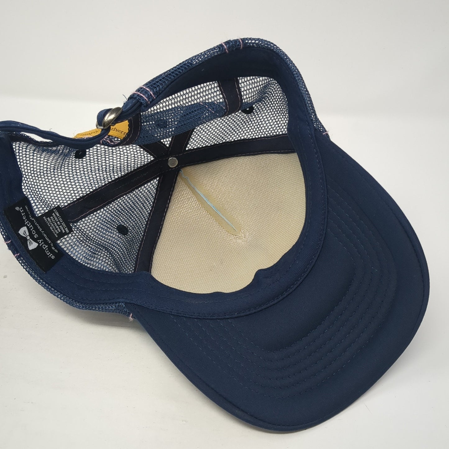 Simply Southern Palm Trees Slideback Trucker Hat Blue One Size Mesh Back