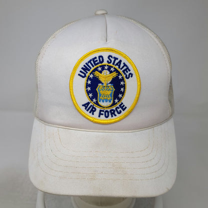 United States Air Force USAF Patch White Trucker Hat One Size Mesh Foam Snapback