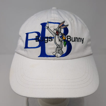 Bugs Bunny Stretch Fitted Hat White One Size Embroidered Looney Tunes